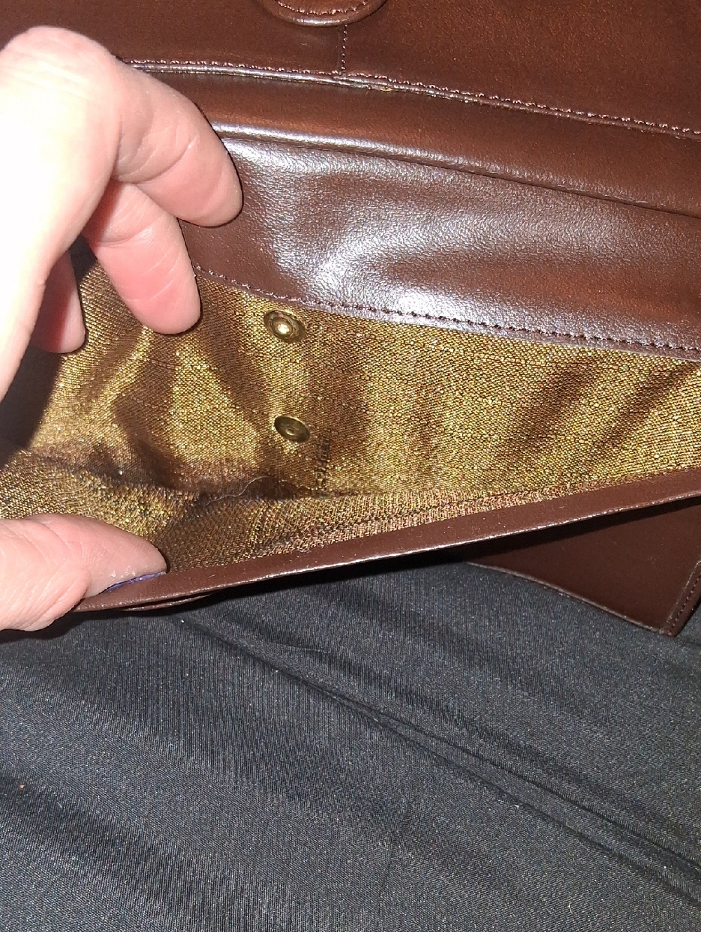 Fendi Brown leather metallic Folded Continental Wallet - Picture 6 of 10
